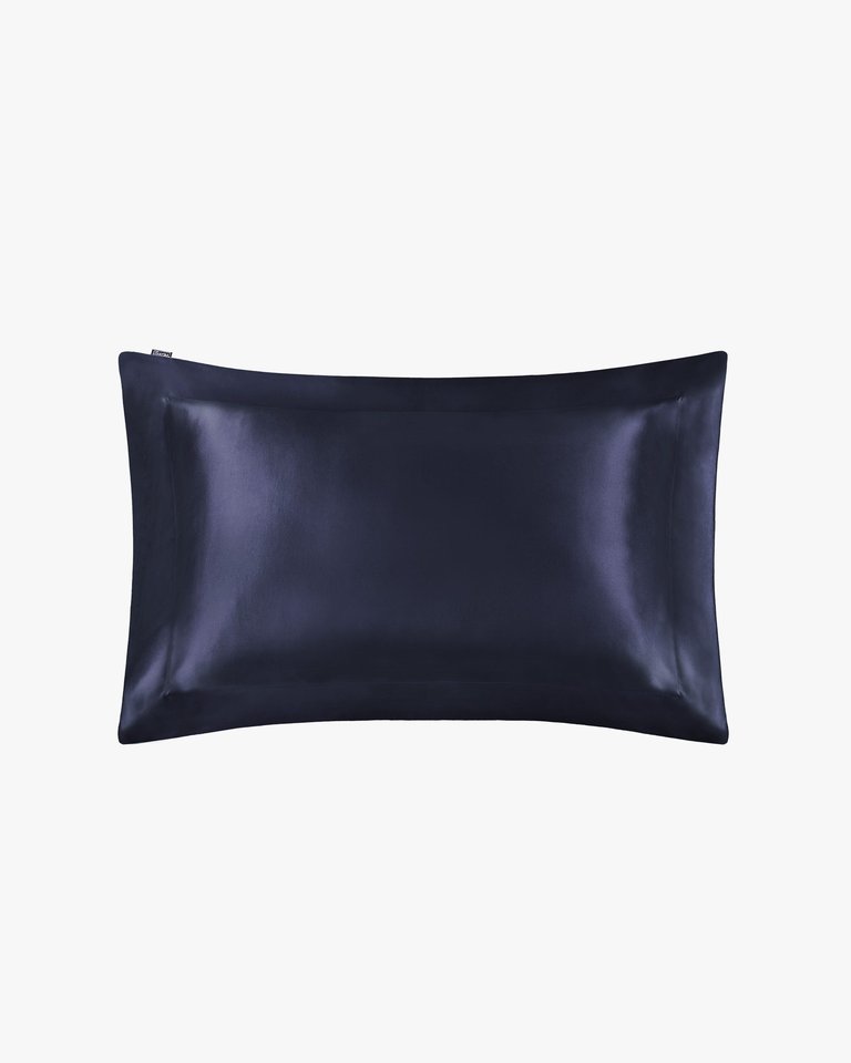 Oxford Envelope Luxury Silk Pillowcase  - Navy Blue