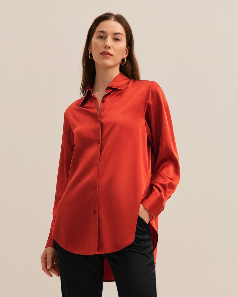 SOS Shirt For Women - Brick Red