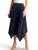Women Pleated Hankerchief Skirt  - Navy Blue