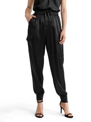 Women Safari Silk Pants - Black