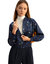 Women Spring waltz reversible silk jacket - Blue-Waltz-Pattern