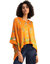 Women Spring Waltz Silk Poncho - Orange Waltz Pattern