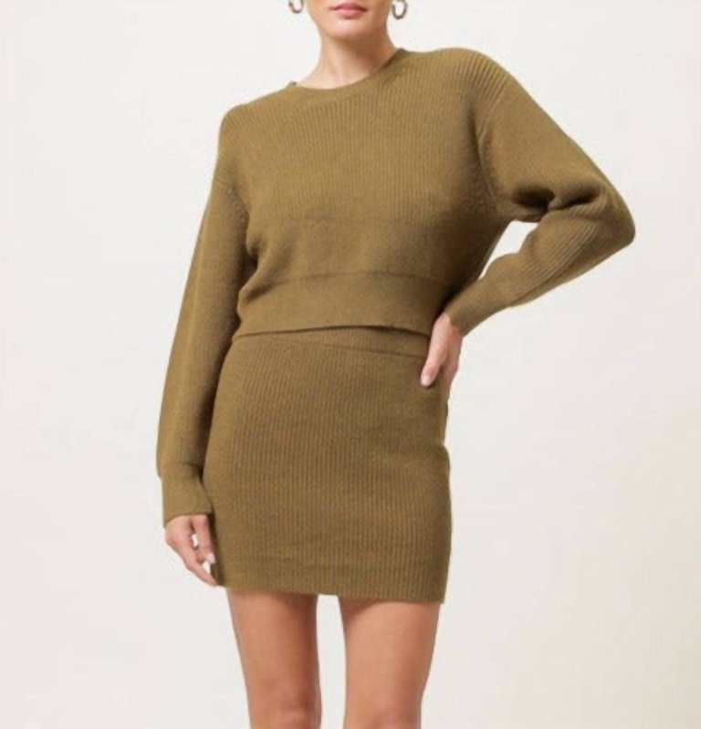 Ami Sweater Skirt In Olive