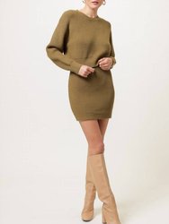 Ami Sweater Skirt In Olive - Olive