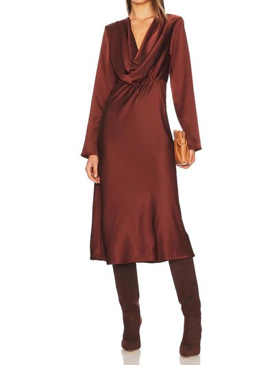 Line and Dot Giselle Midi Dress In Cinnamon Brown product