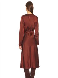 Giselle Midi Dress In Cinnamon Brown