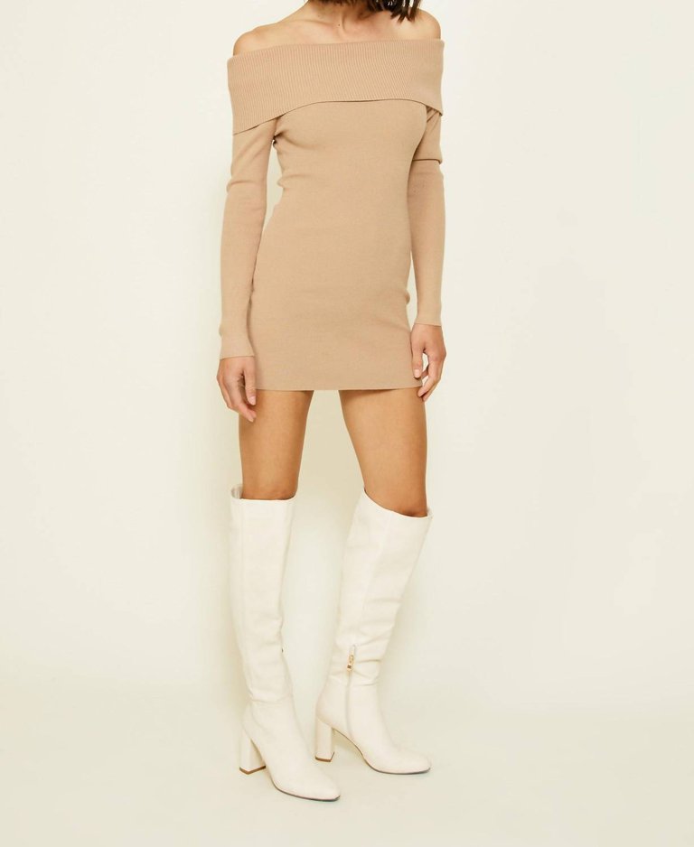 Heart Struck Sweater Dress In Taupe