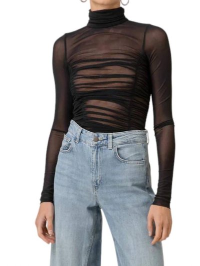 Line and Dot Quincy Mesh Top In Black product