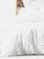 Linen House Palm Springs Chenille Ogee Duvet Set (White) (King) (UK - Superking)