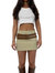 Double Buckle Micro Mini Skirt In Beige - Beige