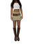 Double Buckle Micro Mini Skirt In Beige