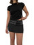 Double Buckle Micro Mini Skirt In Black