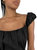 Ruched Cap Sleeve Corset Top In Black