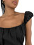 Ruched Cap Sleeve Corset Top In Black