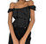 Ruched Cap Sleeve Corset Top In Black