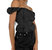 Ruched Cap Sleeve Corset Top In Black