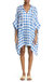 The Hooded Poncho - French Blue/White Gingham Chios Gauze