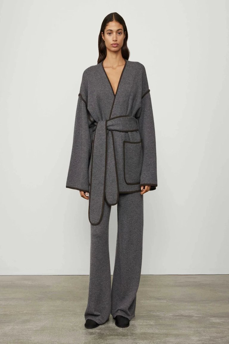 Fiora Cardigan Coat - Graphite-Wood