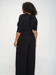 3/4 Sleeve Wide Jumpsuit