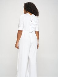 3/4 Sleeve Wide Jumpsuit