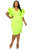 Aaliyah Statement Dress - Neon Lt Green