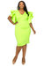 Aaliyah Statement Dress - Neon Lt Green