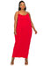 Adora Ruched Spaghetti Strap Dress - Red