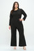 Asymmetrical Rib Loungewear Set - Black