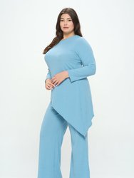 Asymmetrical Rib Loungewear Set