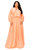 Bella Donna Dress With Ribbon And Bishop Sleeves - Peach