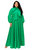 Bella Donna Dress With Ribbon And Bishop Sleeves - Kelly Green