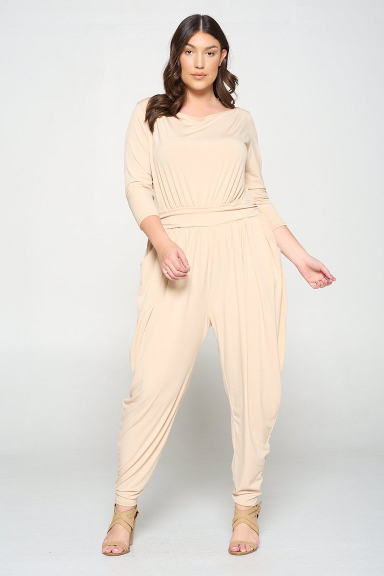 Boat Neck Slingky Jumpsuit