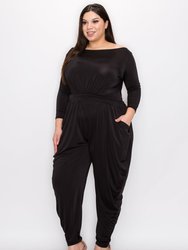 Boat Neck Slingky Jumpsuit