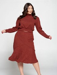 Brushed Hacci Sweater Top and Midi Skirt