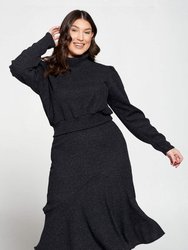 Brushed Hacci Sweater Top and Midi Skirt