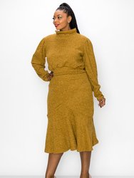 Brushed Hacci Sweater Top and Midi Skirt