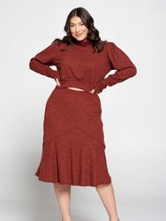 Brushed Hacci Sweater Top and Midi Skirt