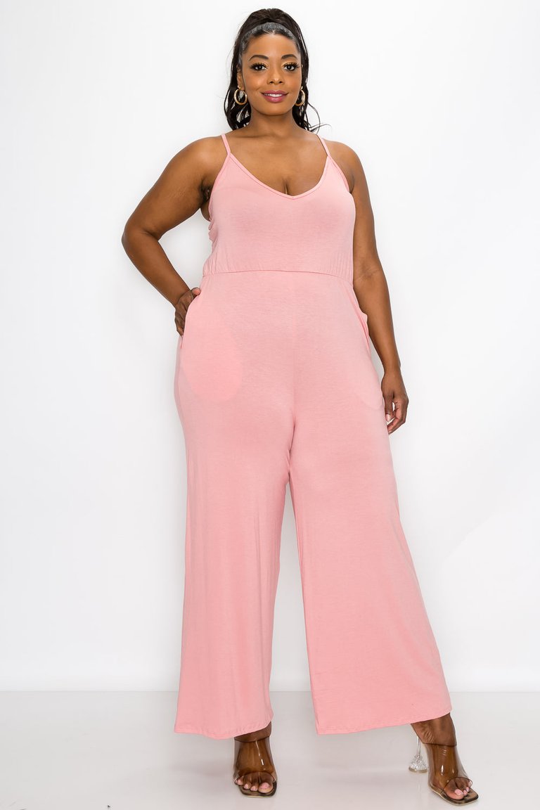 Cami Neck Wide Legged Pocket Jumpsuit