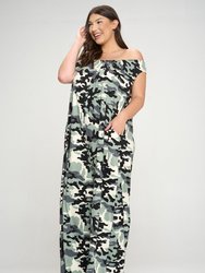 Camo Off Shoulder Jumpsuit