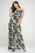 Camo Off Shoulder Jumpsuit - Gray/Ivory Camo