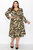 Camo Statement Shoulder Midi Flare Dress - Olive/Black/Brown Camo