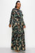 Camo Tiered Maxi Dress with Long Sleeves