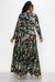 Camo Tiered Maxi Dress with Long Sleeves