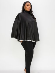 Cape Poncho w/ Ribbon Accent