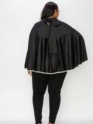 Cape Poncho w/ Ribbon Accent