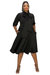 Carina Donna Flare Dress With Pockets - Black