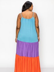 Colorblock Cami Neck Maxi Dress