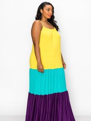 Colorblock Cami Neck Maxi Dress