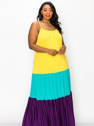 Colorblock Cami Neck Maxi Dress