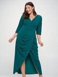 Dolman Wrap Maxi Dress - Emerald